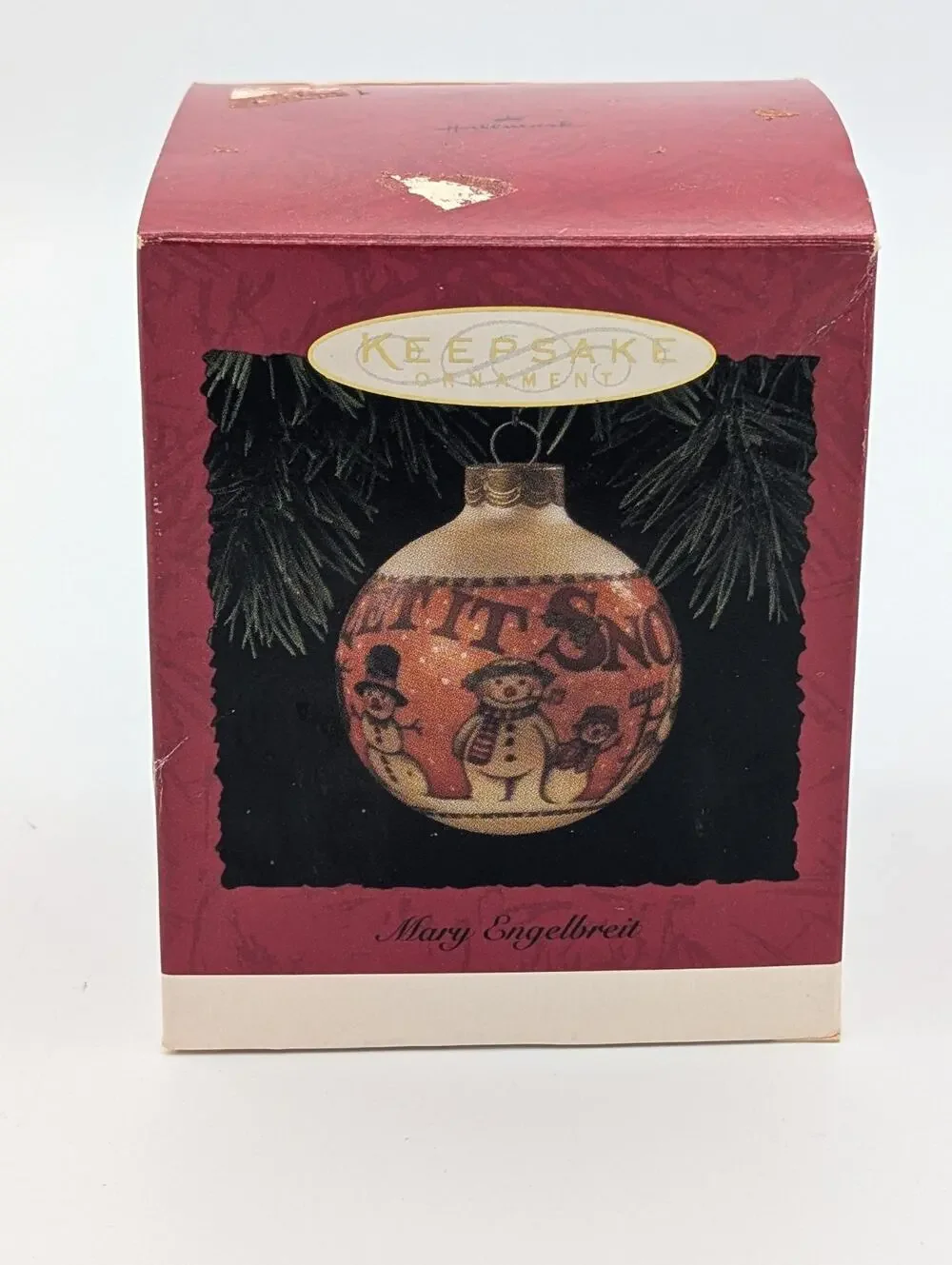 1994 Keepsake Hallmark Glass Ornament Let it Snow MIB